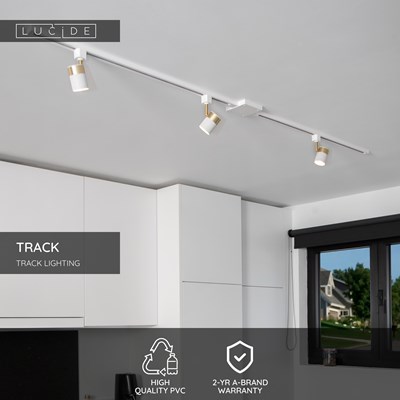 Lucide TRACK L-connector - 1-circuit Track lighting system - Right - White (Extension)